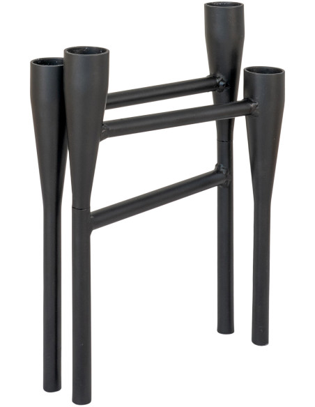 Grand Chandelier design 4 bougies Hauteur 21 cm Métal Noir Candho 
