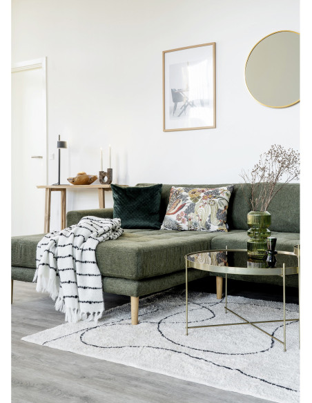 Grand Tapis moderne abstrait Rectangulaire 160x230 Coton Beige Noir Motif lignes Tampa 