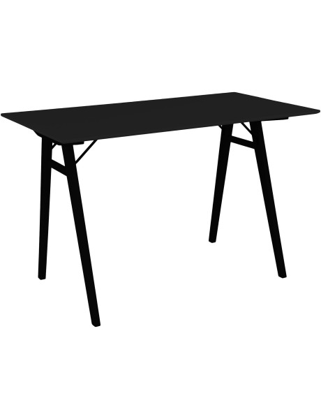 Bureau moderne scandinave Bois MDF Bois d'hévéa Noir Vojens 