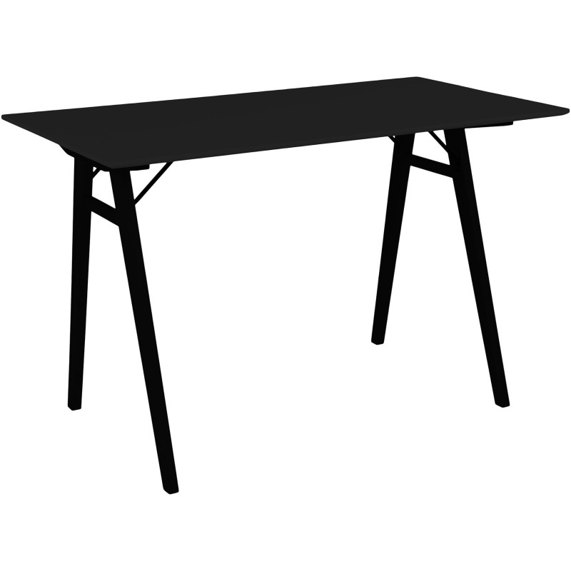 Bureau moderne scandinave Bois MDF Bois d'hévéa Noir Vojens 