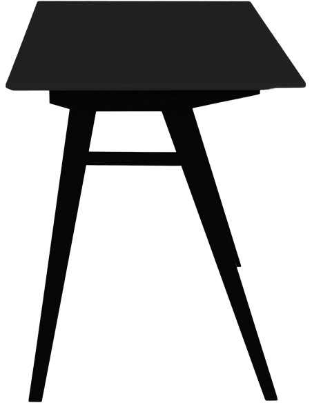 Bureau moderne scandinave Bois MDF Bois d'hévéa Noir Vojens 