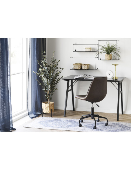 Bureau moderne scandinave Bois MDF Bois d'hévéa Noir Vojens 