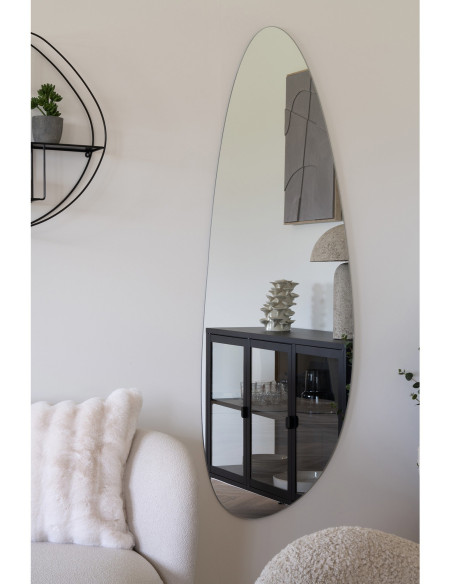 Buffet vitrine 3 portes verre 140 cm métal noir Brisbane 