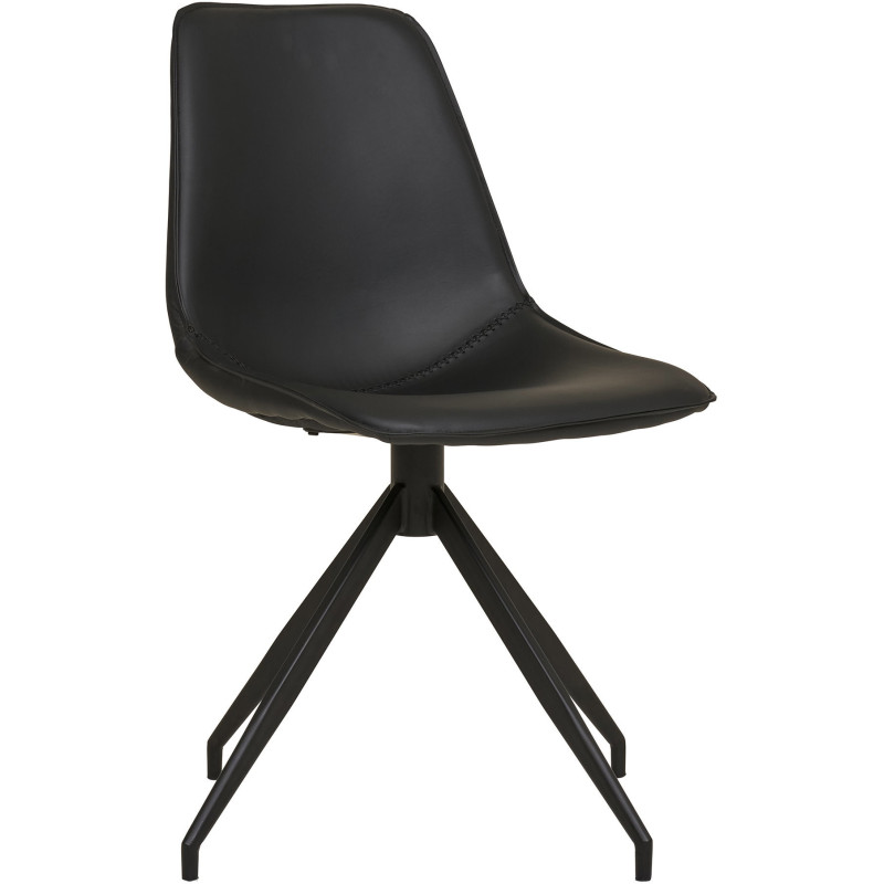 Chaise moderne pivotante Polyuréthane Noir Métal Noir Monaco (Lot de 2) 