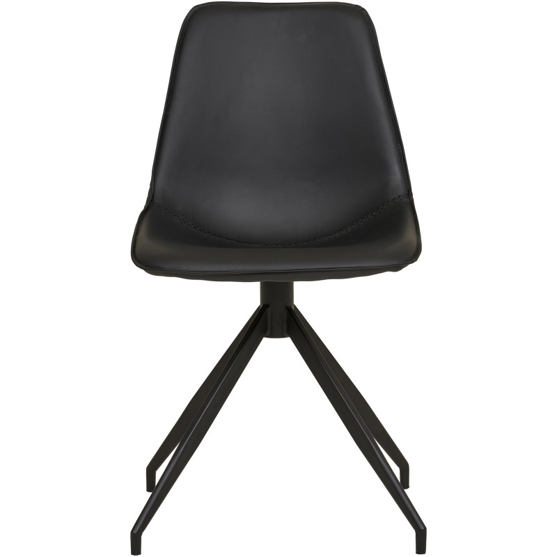 Chaise moderne pivotante Polyuréthane Noir Métal Noir Monaco (Lot de 2) 