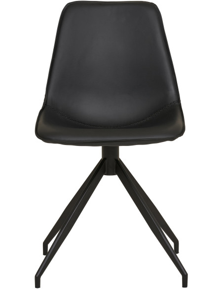 Chaise moderne pivotante Polyuréthane Noir Métal Noir Monaco (Lot de 2) 