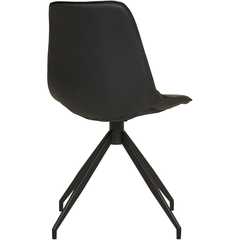 Chaise moderne pivotante Polyuréthane Noir Métal Noir Monaco (Lot de 2) 