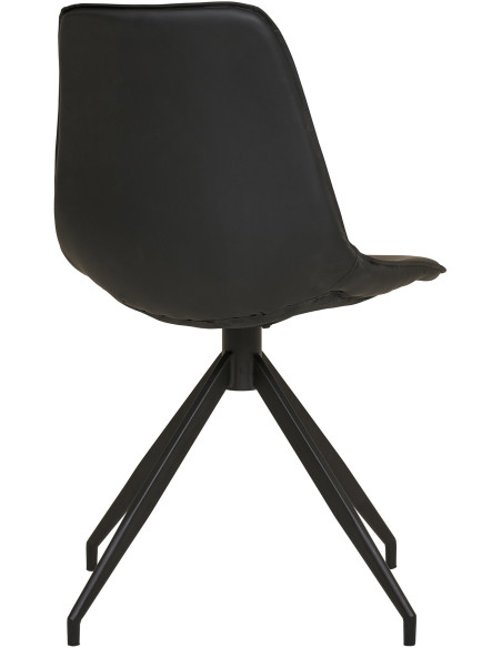 Chaise moderne pivotante Polyuréthane Noir Métal Noir Monaco (Lot de 2) 