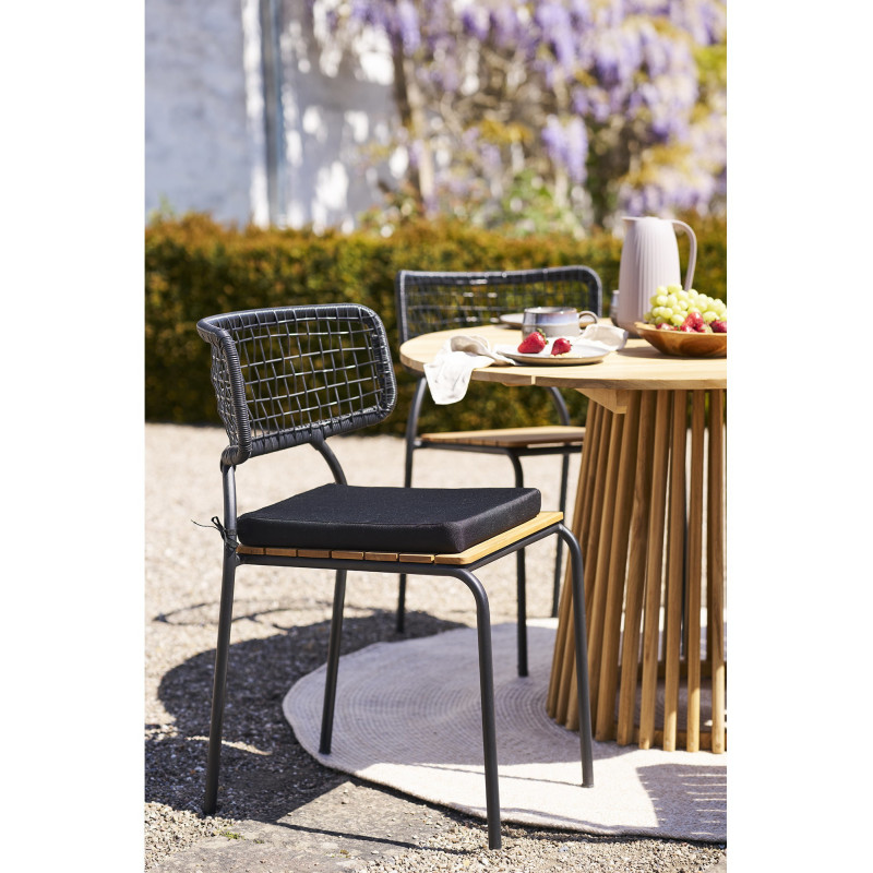 Coussin Galette de chaise Carré 42x42 Polyester Noir Alture 