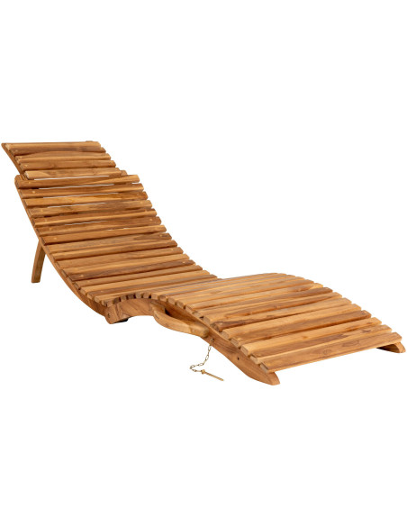 Bain de soleil moderne Bois de teck Naturel Arrieta 