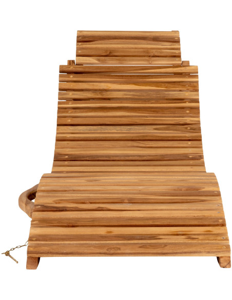 Bain de soleil moderne Bois de teck Naturel Arrieta 