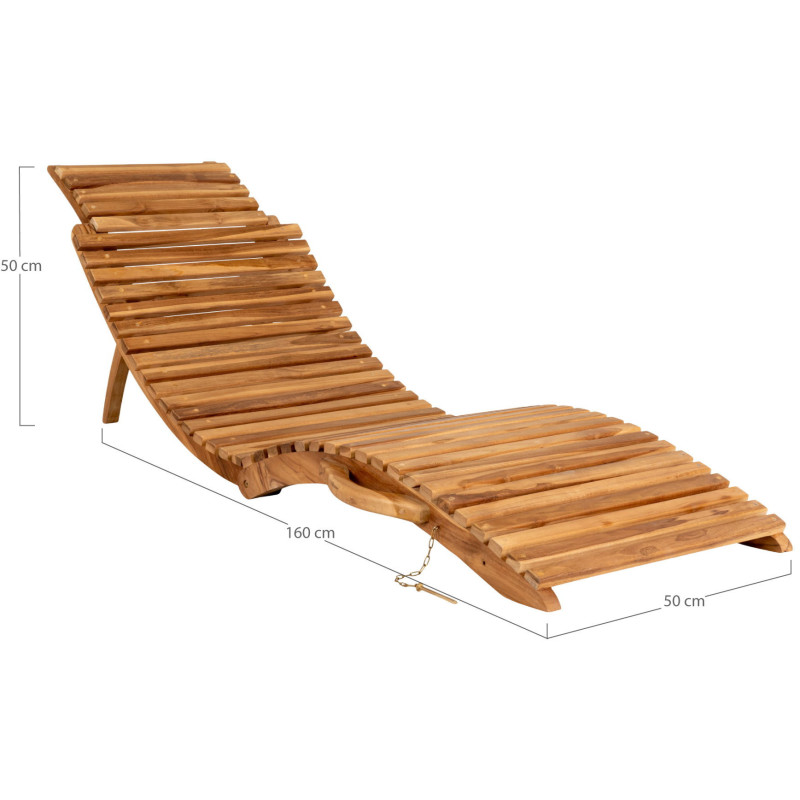 Bain de soleil moderne Bois de teck Naturel Arrieta 