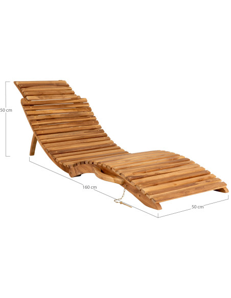 Bain de soleil moderne Bois de teck Naturel Arrieta 