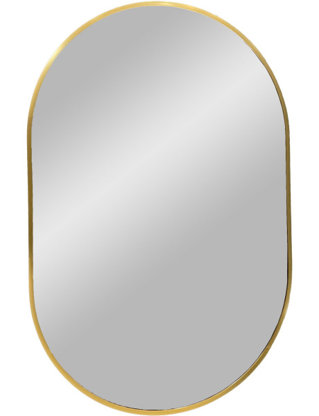 Miroir mural moderne Ovale 50x80 Métal Doré Effet laiton Madrid 