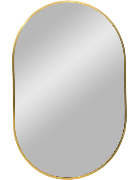 Miroir mural moderne Ovale 50x80 Métal Doré Effet laiton Madrid 