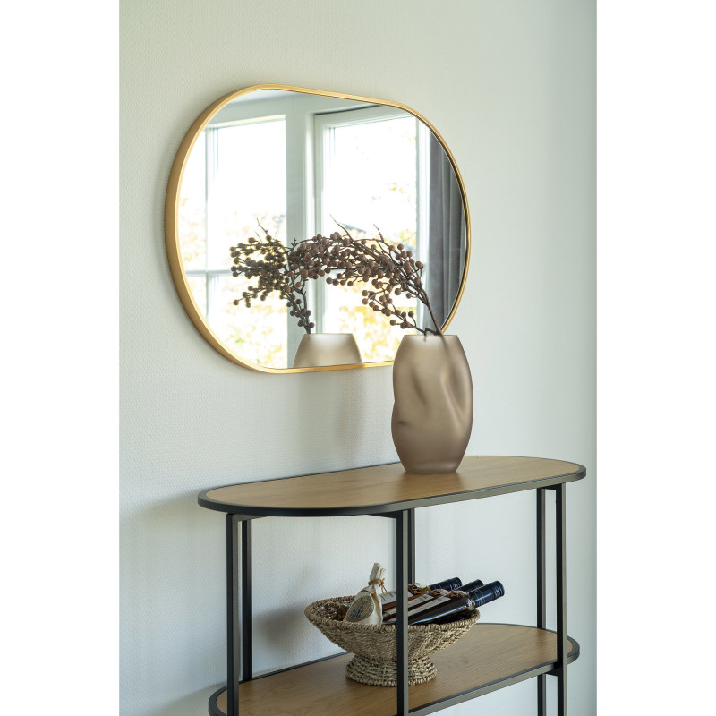 Miroir mural moderne Ovale 50x80 Métal Doré Effet laiton Madrid 