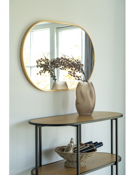 Miroir mural moderne Ovale 50x80 Métal Doré Effet laiton Madrid 