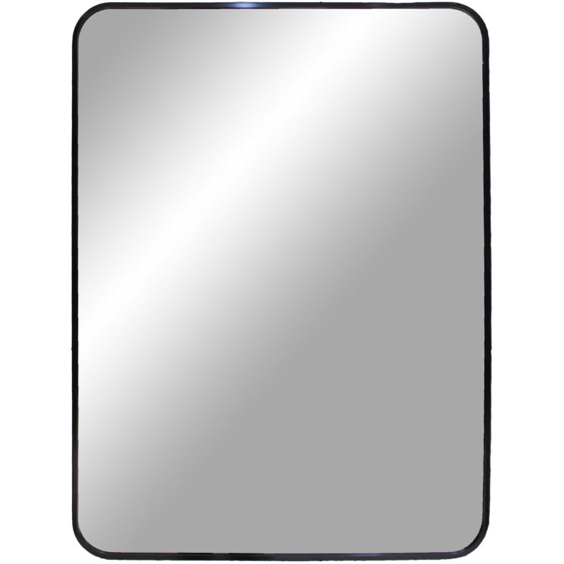 Miroir mural moderne Rectangulaire 50x70 Métal Noir Madrid 