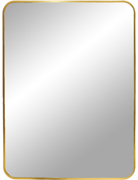 Miroir mural moderne Rectangulaire 50x70 Métal Doré Effet laiton Madrid 