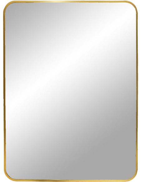 Miroir mural moderne Rectangulaire 50x70 Métal Doré Effet laiton Madrid 