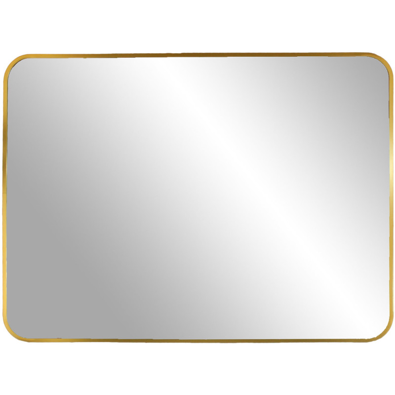 Miroir mural moderne Rectangulaire 50x70 Métal Doré Effet laiton Madrid 