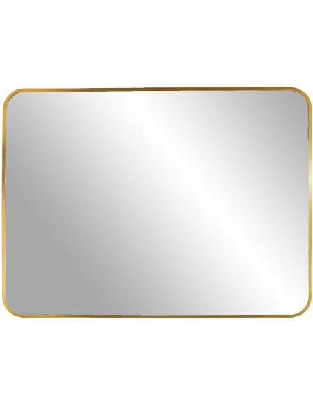 Miroir mural moderne Rectangulaire 50x70 Métal Doré Effet laiton Madrid 