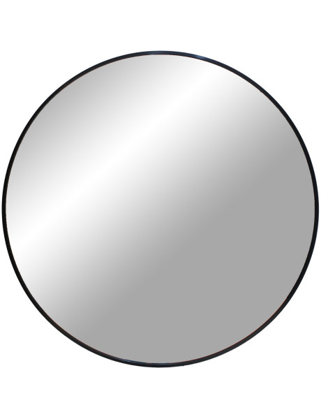 Miroir mural moderne Rond 60 cm Métal Noir Madrid 