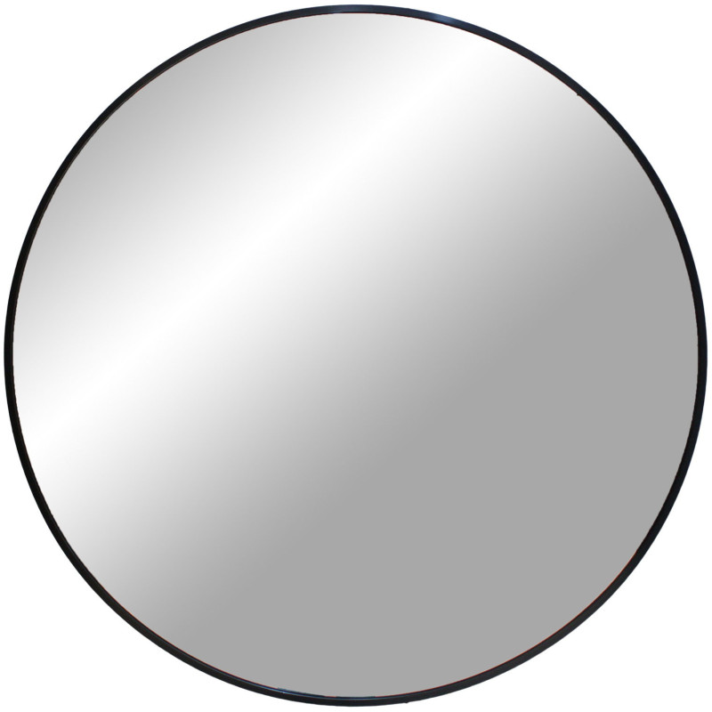 Miroir mural moderne Rond 60 cm Métal Noir Madrid 