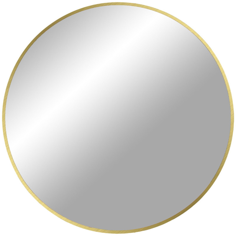 Miroir mural moderne Rond 60 cm Métal Doré Effet laiton Madrid 
