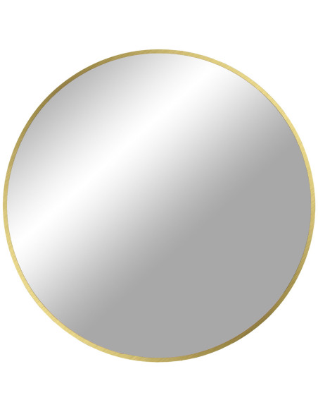 Miroir mural moderne Rond 60 cm Métal Doré Effet laiton Madrid 