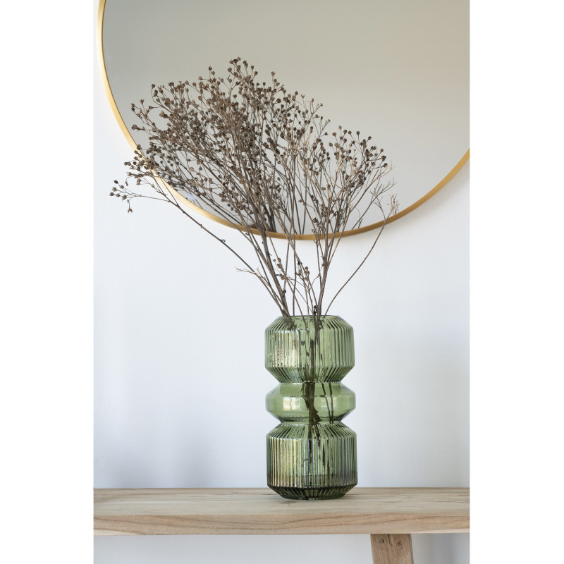 Miroir mural moderne Rond 60 cm Métal Doré Effet laiton Madrid 
