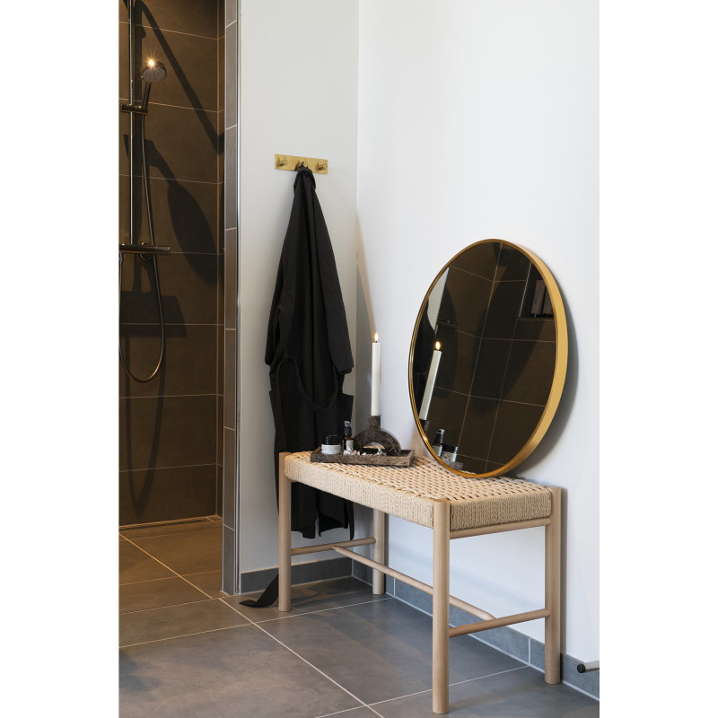 Miroir mural moderne Rond 60 cm Métal Doré Effet laiton Madrid 