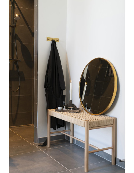 Miroir mural moderne Rond 60 cm Métal Doré Effet laiton Madrid 