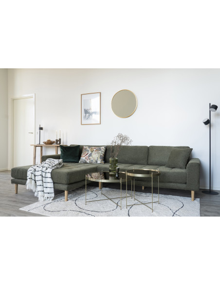 Miroir mural moderne Rond 60 cm Métal Doré Effet laiton Madrid 