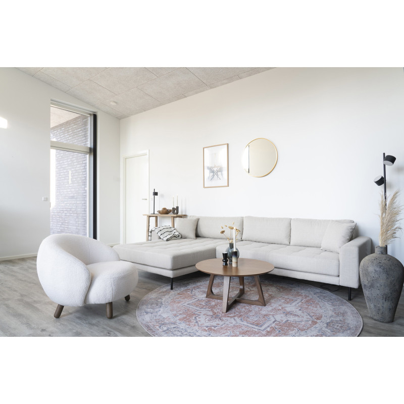 Grand Tapis oriental Rond 200x200 Chenille Polyester Orange Bleu Havana 