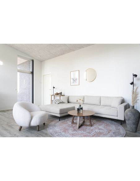 Grand Tapis oriental Rond 200x200 Chenille Polyester Orange Bleu Havana 