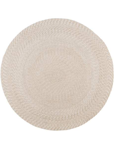 Tapis extérieur moderne Rond 180x180 Plastique recyclé Sable Menorca 