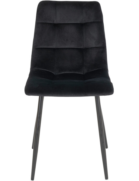 Chaise moderne matelassée Velours Noir Métal Noir Middelfart (Lot de 2) 