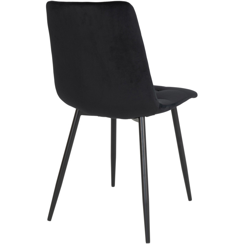 Chaise moderne matelassée Velours Noir Métal Noir Middelfart (Lot de 2) 