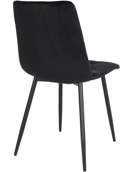 Chaise moderne matelassée Velours Noir Métal Noir Middelfart (Lot de 2) 