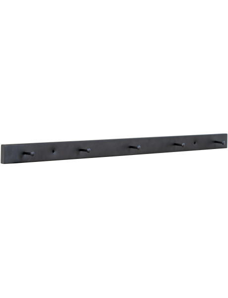 Grand porte manteaux mural moderne 5 crochets 70 cm Métal Noir Vita 