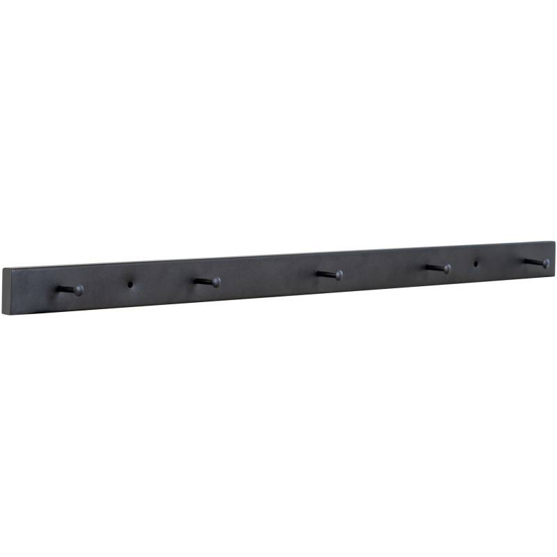 Grand porte manteaux mural moderne 5 crochets 70 cm Métal Noir Vita 