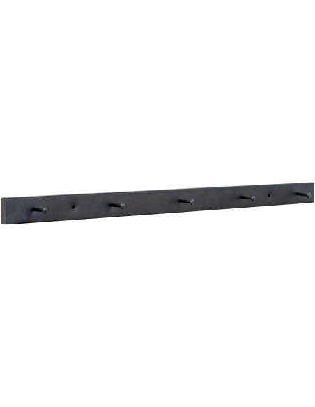 Grand porte manteaux mural moderne 5 crochets 70 cm Métal Noir Vita 