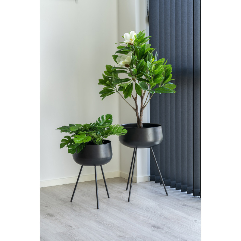 Cache pot sur pieds moderne Métal Noir Ardola (Lot de 2) 