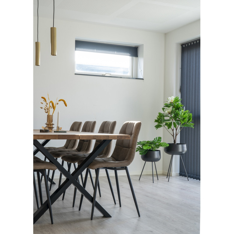 Cache pot sur pieds moderne Métal Noir Ardola (Lot de 2) 