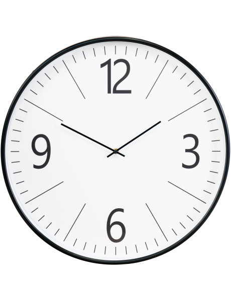 Grande Horloge murale silencieuse 51 cm Plastique Noir Blanc Verre Biel 