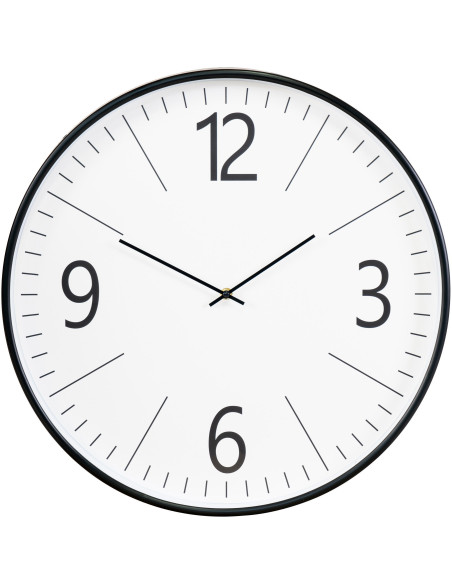Grande Horloge murale silencieuse 51 cm Plastique Noir Blanc Verre Biel 