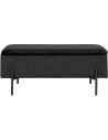Banquette moderne Coffre de rangement 2 places Velours Noir Métal Noir Watford 