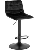 Lot de 2 tabourets de bar réglables velours noir 43x45x88-108 cm Middelfart