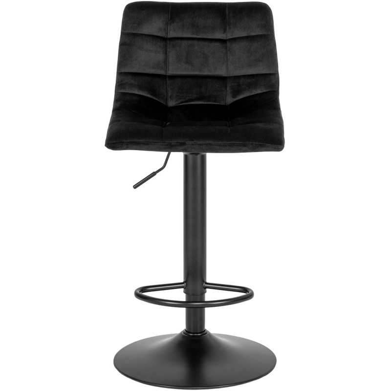 Tabouret de bar moderne réglable Velours Noir Métal Noir Middelfart (Lot de 2) 